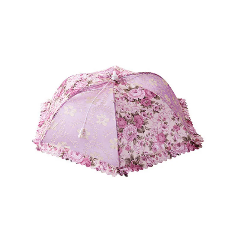 Креативный кухонный зонтик для еды, большой всплывающий экран, защитный чехол для еды, палатка, купол, сетчатый зонтик для пикника, защита для еды - Цвет: Purple