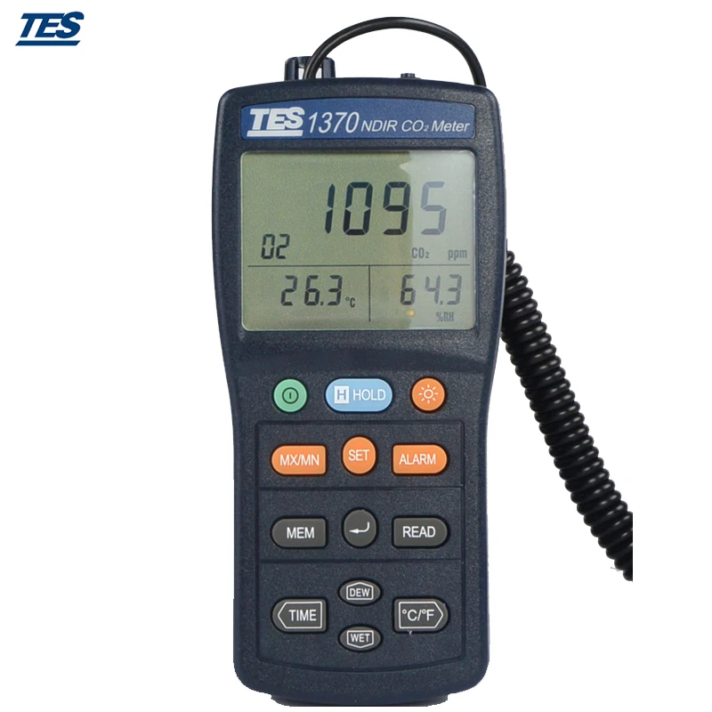 TES1370 Handheld NDIR CO2 Analyzer 0 6000ppm Carbon Dioxide Gas Tester