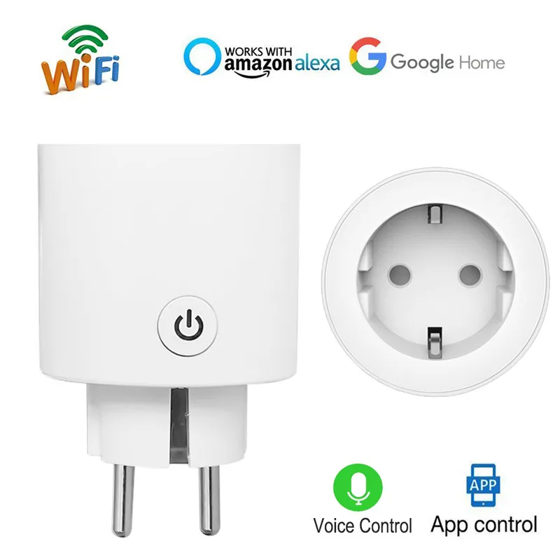 

TOP-MAX WiFi Socket 16A 2200W FR EU Plug Outlet Smart Plug Remote Control Smart Timing Switch Works With IFTTT/Alexa/Google home