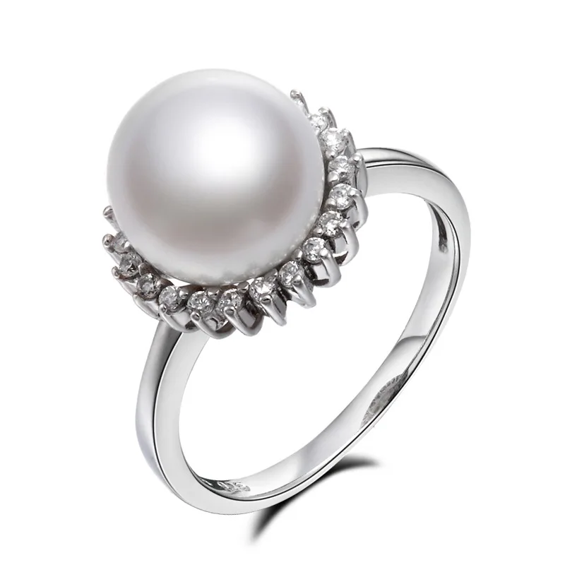 

Long Baolong authentic 925 Sterling Silver White Freshwater Pearl Ring classic fashion new