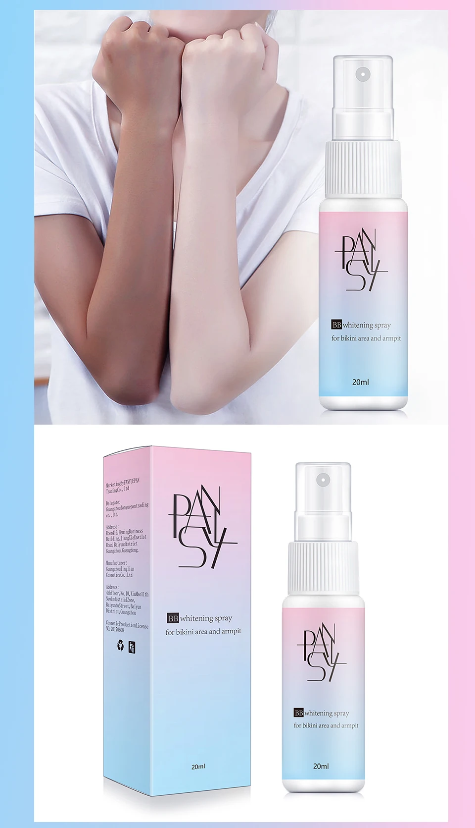 20ML Whitening BB Spray Moisturizing Concealer Cream Body Sunscreen Face Foundation Portable Lazy Beauty Cosmetics Makeup