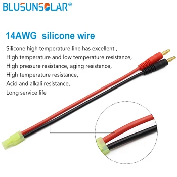 

5pcs/lot Tamiya Mini Plug to 4.0 Banana Plug with High Temperature Silicone Wire 14 AWG Cable Long 15cm