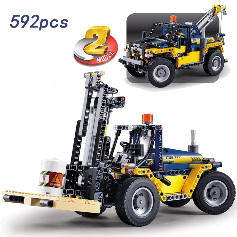 

Decool 3379 Technic Forklift Truck 2 Models 592pcs Building Block Bricks legoingly Enlighten Technical Toys For Children 42079