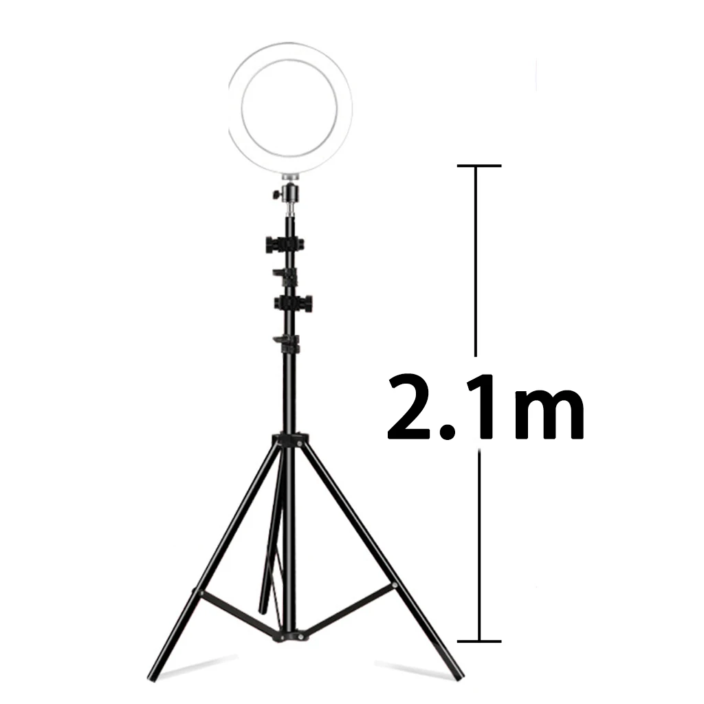 Кольцевой светильник для селфи со штативом и подставкой для мобильного телефона, светодиодный мини-светильник для камеры, совместимый с iPhone Xs Max XR Android