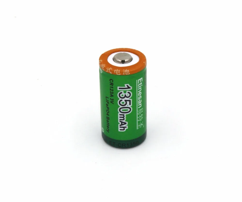 2шт Etinesan 1350mAh 3v CR123A литий-ионные аккумуляторы с зарядным устройством