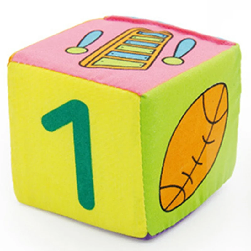 1 Pcs Cloth Building Blocks New Infant Baby Cloth Doll Soft Rattle early Educational Baby Soft Toy Plush one Cube