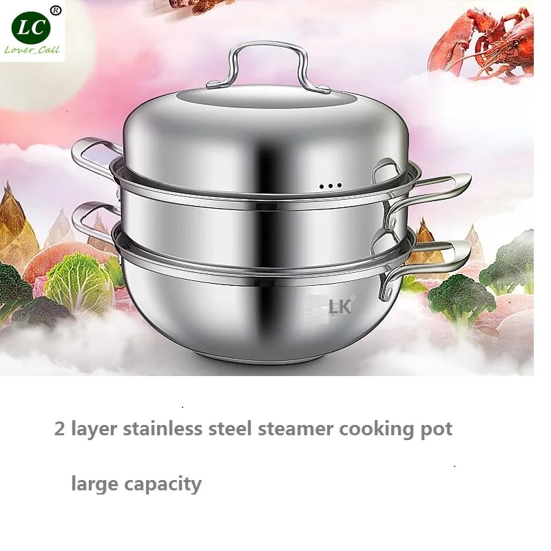 Double Boilers Steamer 28cm steamer pots 2 layer stainless steel