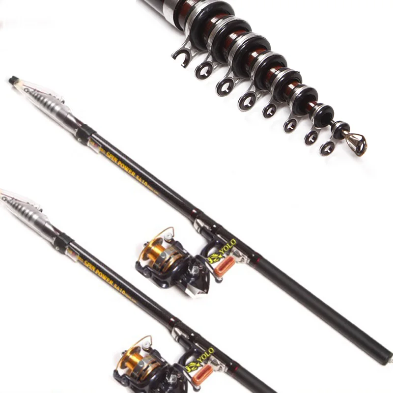 3.6//4.5//5.4//6.3m Carbon Fiber Telescopic Spinning Casting Poles Fishing Rods