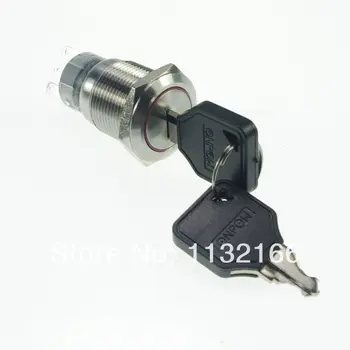 

19mm Stainless Steel Key Selector Push Button Switch Maintained 2 Position 1NO 1NC 3 Pin Terminal Waterproof