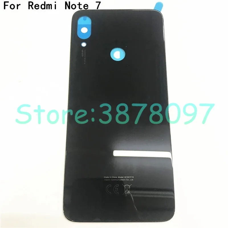 6,3 inchesFor Xiaomi Redmi Note 7 задняя крышка аккумулятора стеклянная задняя крышка корпуса Дверь для Xiaomi Redmi Note7+ логотип