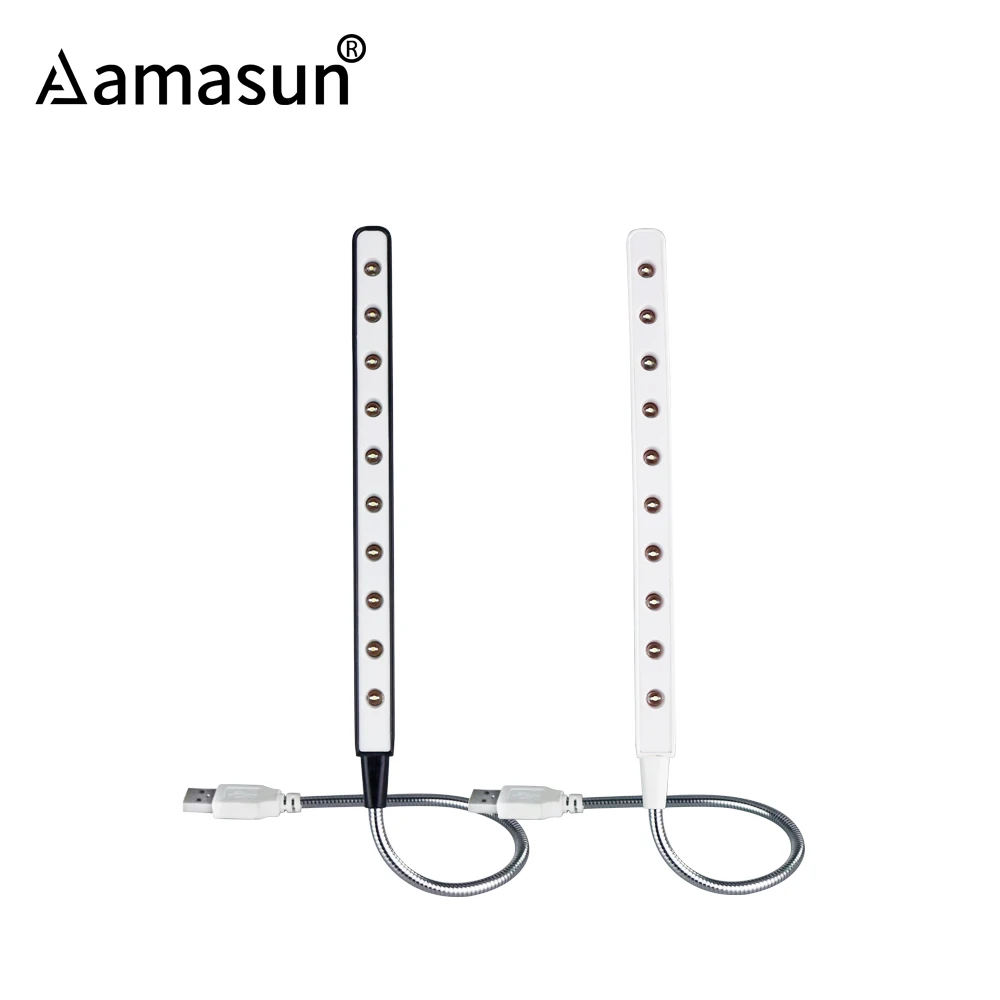 

Mini Led USB Book Reading Lamp Table Lamps 10 leds Flexible LED Night Light for Notebook PC Power Bank for Study No Flicker