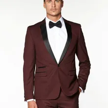 Классические костюмы для свадьбы смокинг Бордовое платье мужской костюм одежда жениха