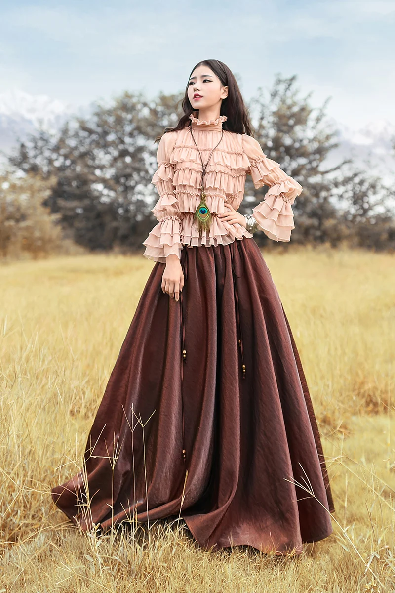 Женская шифоновая рубашка LYNETTE'S зимняя с рюшами|chiffon shirt tops|chiffon shirtshirt top |