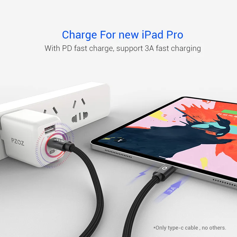 PZOZ usb c к usb-c кабель 3A PD Быстрая зарядка type c к type-c для ipad pro samsung S9 переключатель Macbook usbc зарядное устройство PD кабель