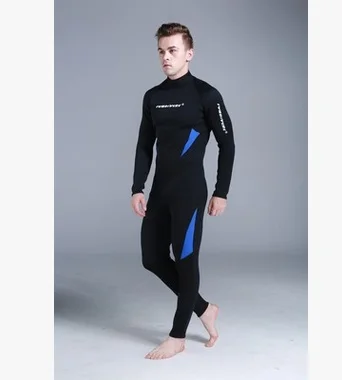 

3MM Lycra Neoprene Scuba Wetsuit Equipment Men Snorkeling Jumpsuit One piece Long Sleeve Triathlon Spearfishing Surf SwimWear