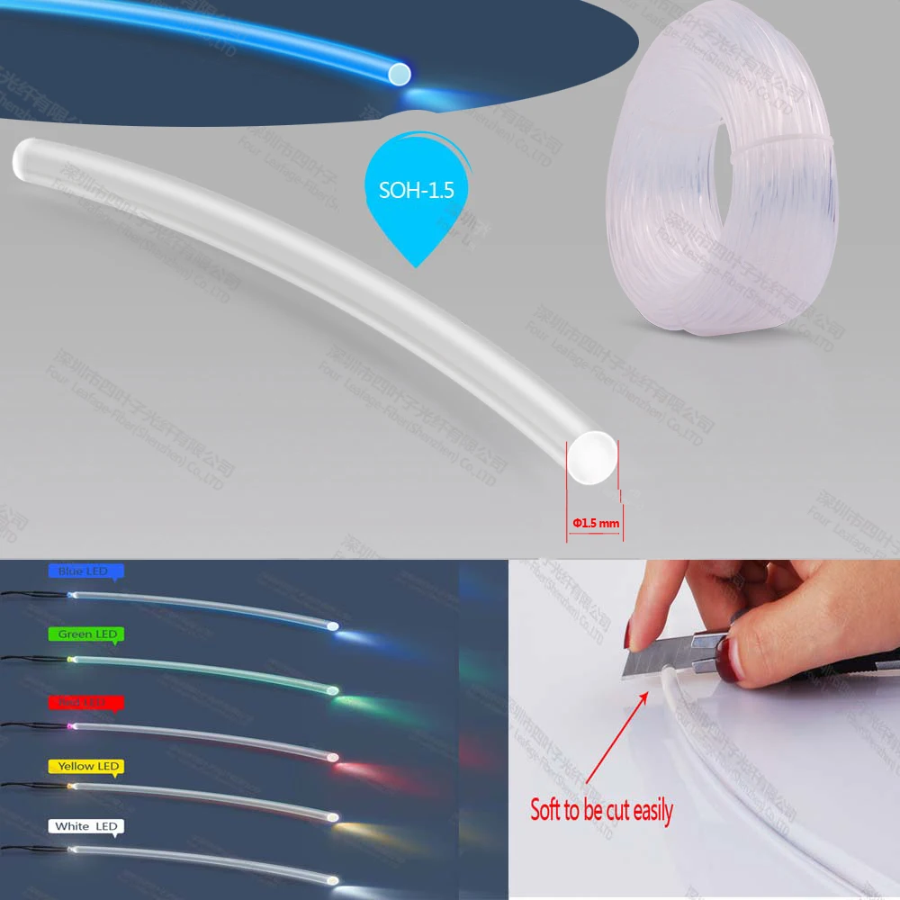 soft 1.5mm end glow lighting optic fiber cable pricein Optic Fiber