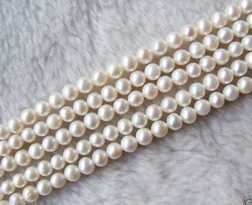 

1 strand 6-7mm AA+ White freshwater Cultured Pearl Loose Beads 14"