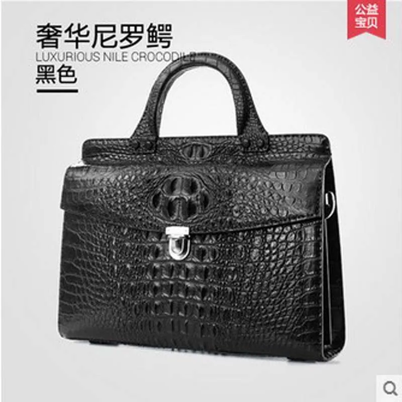 

gete The new Thai crocodile man with the bag in large capacity leather fashion luxury men business briefcase men handbag