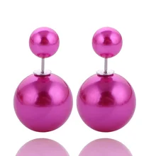 10 Colors Classic Hot Double Ball Earrings Candy Color Double Side Pearl Earrings For Women Shinning Pusety Fancy Fine Jewelry