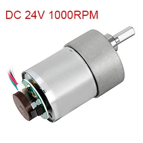 

UXCELL Hot Sale 1Pcs Gear Motor with Encoder DC 24V 333/1000RPM D Shaft Metal Encoder Gear Motor Silver 37Dx49L mm