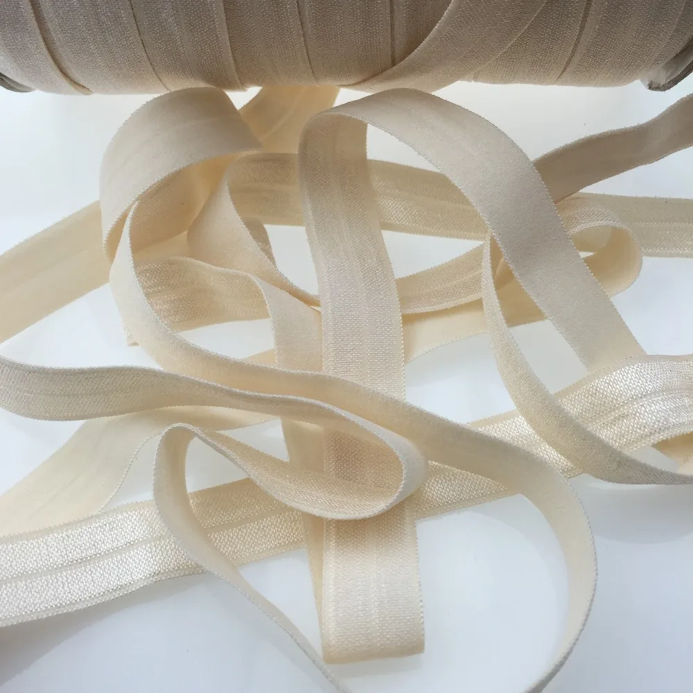 

Free shipping 5/8"shiny fold over elastic, 100yards/color/roll Nude color
