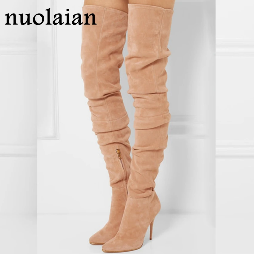heeled over the knee sock boots