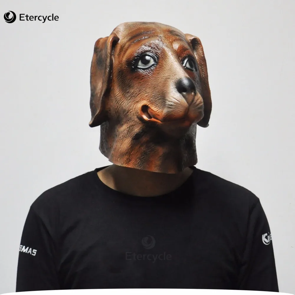 

Brown Labrador Dong Latex Mask Halloween Cosplay Costume Props Adult Animal Birthday Party Masks
