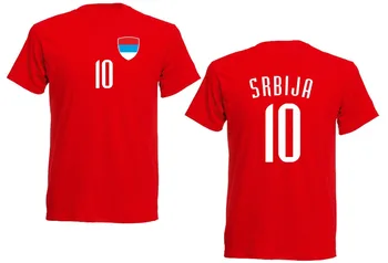 

Serbien T-Shirt Rot Br-10 2019 Jersey Trikot Nummer 10 Footballer Soccersin Summer of 2019 Pop Cotton Man Tee Funny Tee Shirts