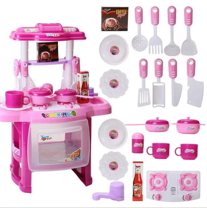 Детский кухонный набор, Детские кухонные игрушки, большая кухонная модель для приготовления пищи, игрушечная игрушка для девочек и малышей