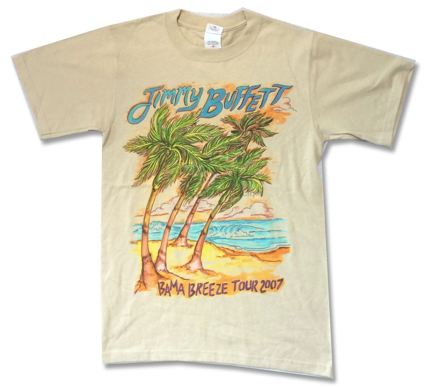 Jimmy Buffett Bama Breeze 2007 Tour MA Show Natural T Shirt New ...