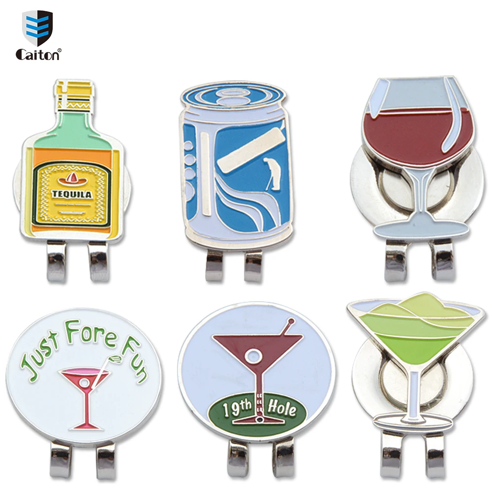 Caiton Golf Ball Marker and Magnetic Hat Clips Golf accessorie Wine glass Cans pipe s Golf gifts