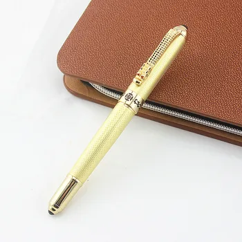 

JINHAO Luxury Dragon Bright Gold squares Line Roller ball Pens 0.7MM Nib Stationery School Office Supplies writing gift pens