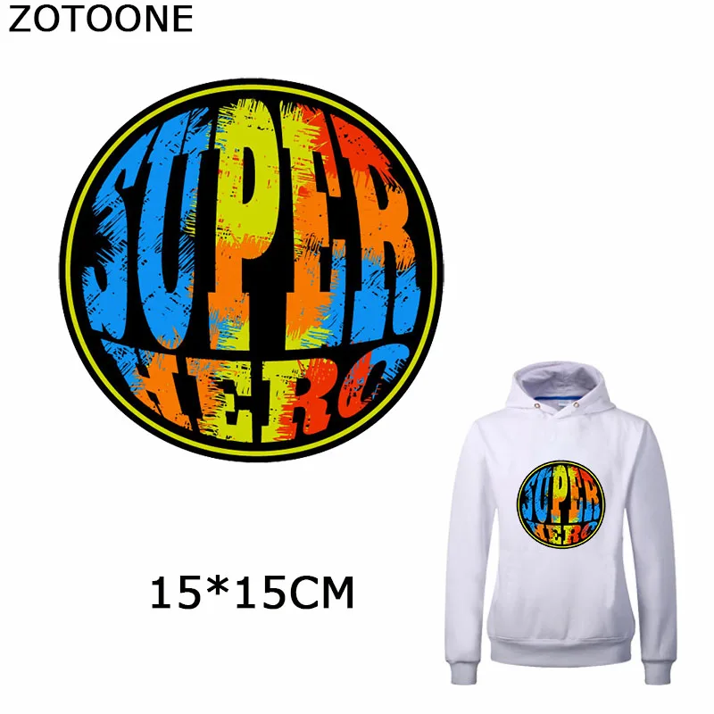 

ZOTOONE Super Hero Patches Large Circle Washable Decorations T-shirt Iron on Transfer Accessory Patch for Clothes Applications E