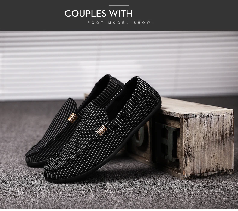 Brand Fashion Shoes Men Casual Fabric Trending Man Leisure Loafers High Top Breathable Male Slip On Boat Drive Canvas (7)