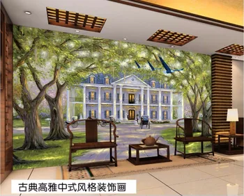

Custom mural photo 3d wallpaper European villa scenery room decor painting picture 3d wall murals wallpaper for walls 3 d