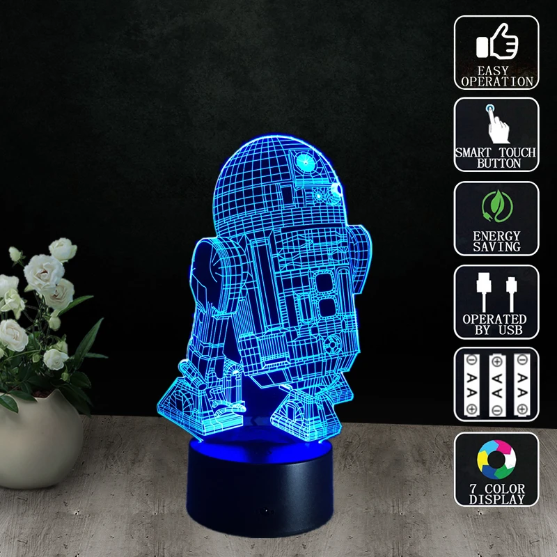 Novelty 3d Night Light Led Bedside Lamp Table Desk Lampe