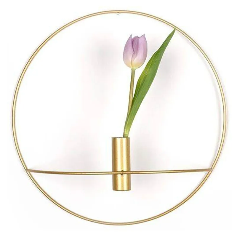 Уникальный настенный подсвечник геометрический Золотая свеча держатель круглый металлический канделябр для свадебного ужина украшение цветок стенд