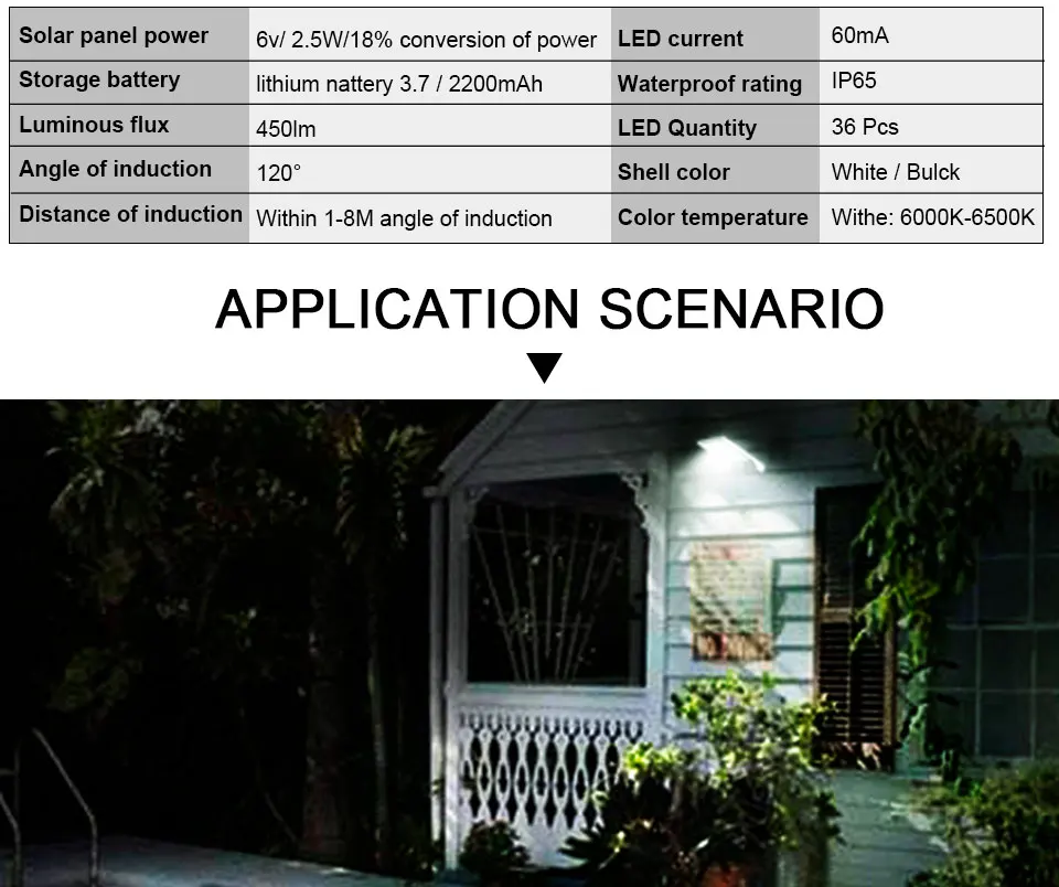 PIR Motion Sensor 36 LED Solar Wall light (11)