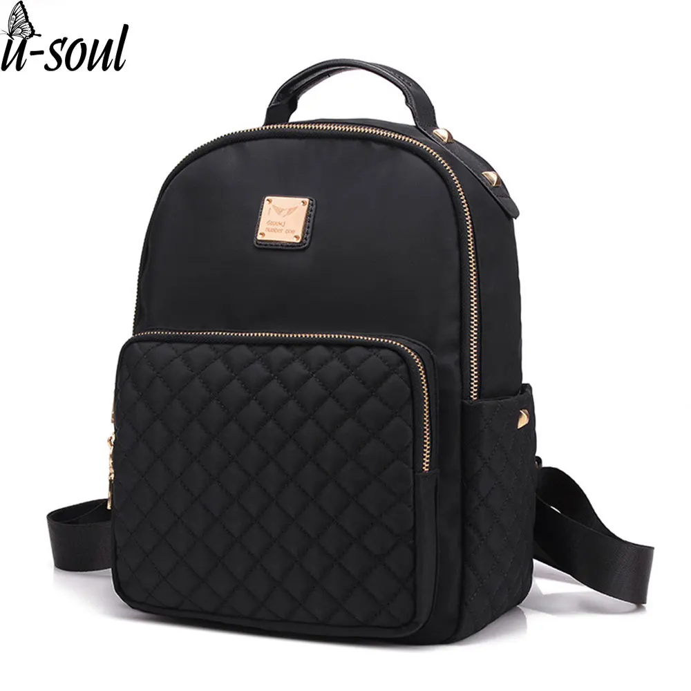 

Female Backpack Preppy Style Nylon Travel Bag Women Backpack High Qulaity Shoulder Bags Student Bag Black Backpack A2217
