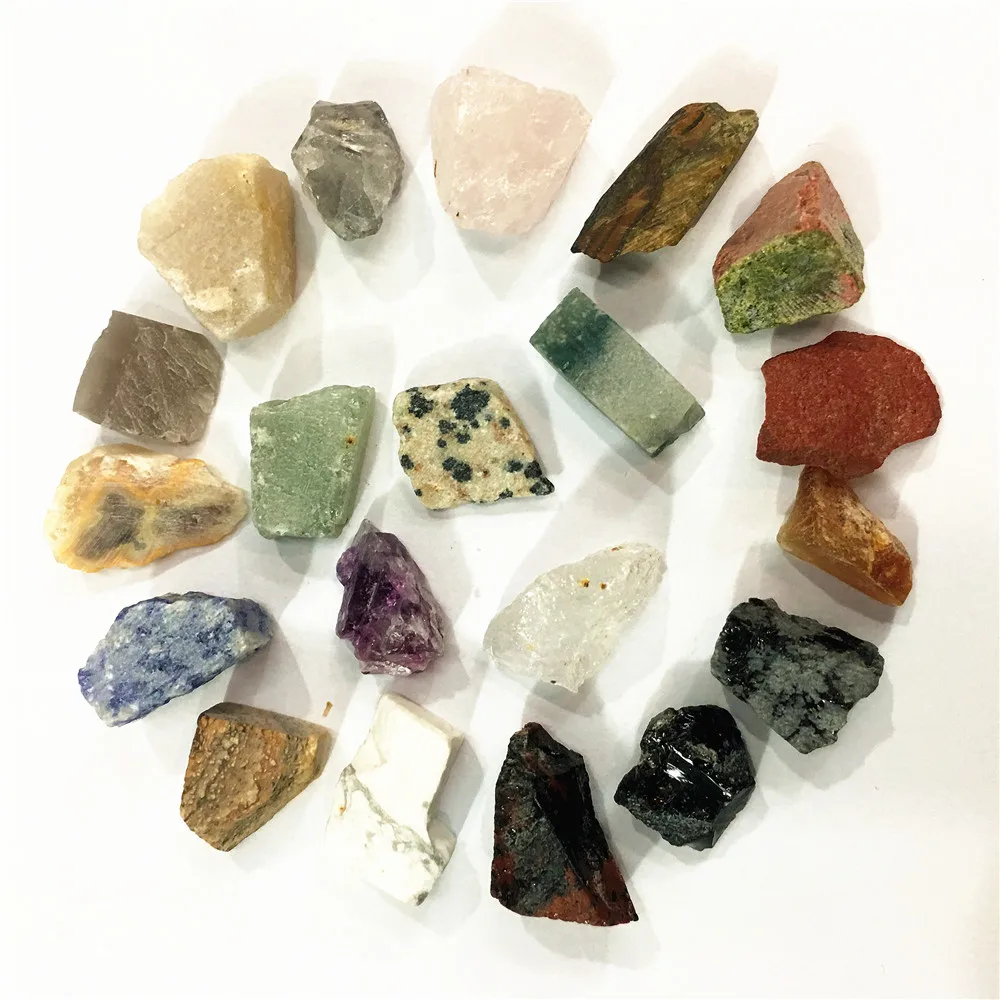 

New Arrived Colorful Quartz Healing Micro Natural Stone And Minerals With display box series decorations 24PCS Free Shipping