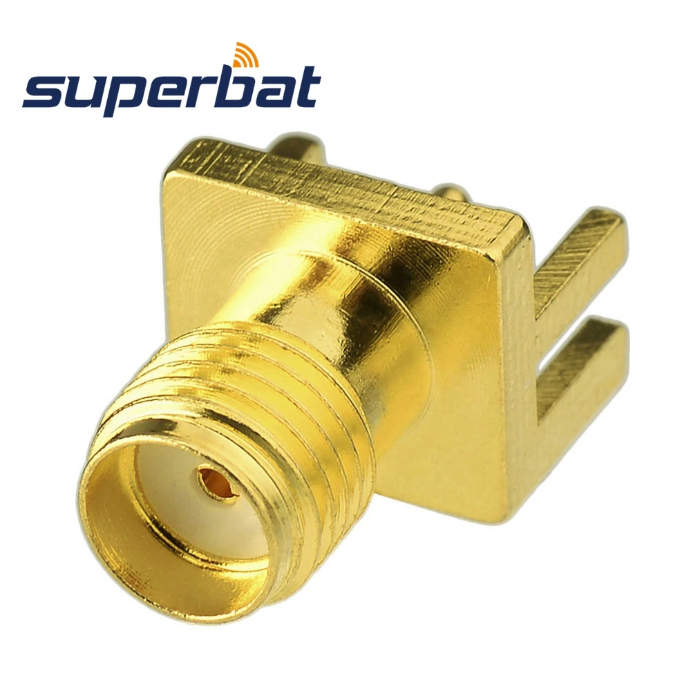 Superbat SMA Jack End Launch PCB Mount Wide Flange .062" (1.57mm) Short RF Coaxial Connector | Мобильные телефоны и