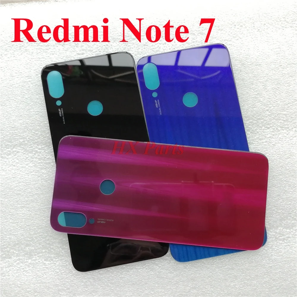 

10x 6.3'' Glass For Xiaomi Redmi Note 7 Battery Housing Back Door Mobile Phone Housing Cover Black/Red/Blue