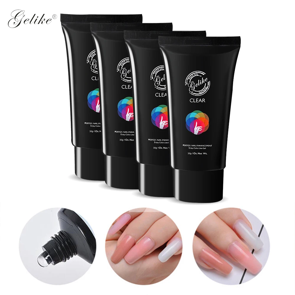 

Gelike 30g Last For 3 Weekends UV Led Soak Off Gel Nails Gel Polish Poly Gel LED UV Nail Art Extension Enhancement Hard Gel