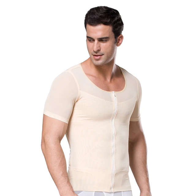 ZEROBODYS Mens Slimming Body Shaper Shirt With Zipper Abs Abdomen Slim