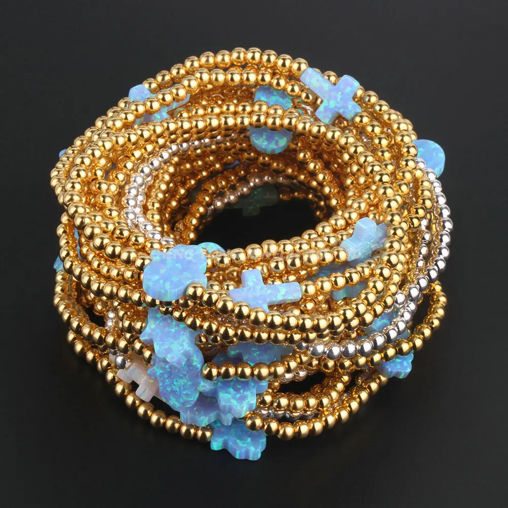 Женский браслет с опалом и бусинами из серебра 925 пробы|bracelet jewelry|opal braceletbracelet fashion |