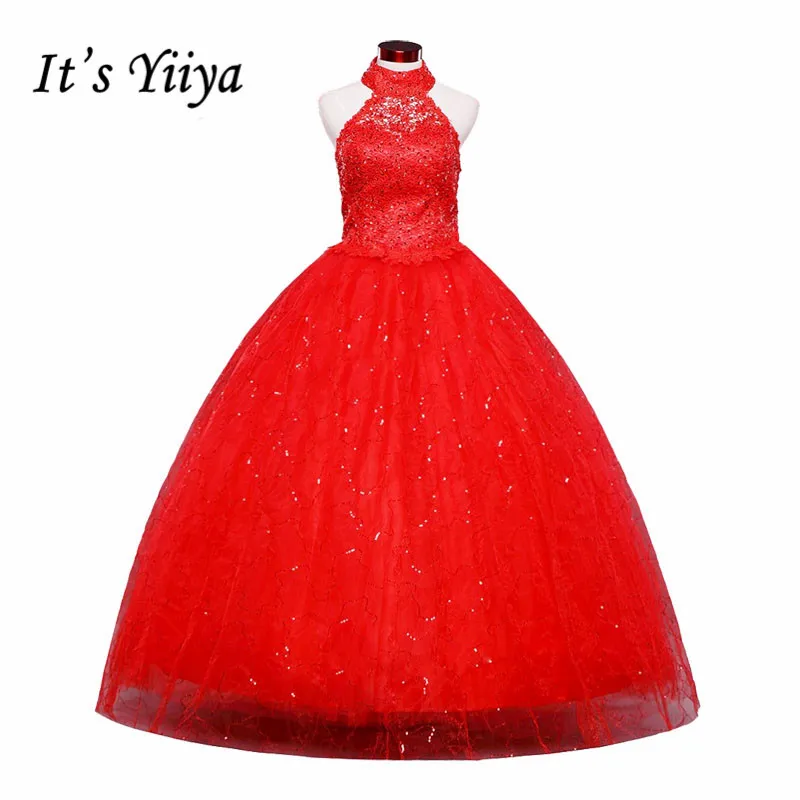 

Free shipping red Vestidos De Novia 2015 white plus size lace wedding dress cheap China wedding gowns halter bridal dress HS160