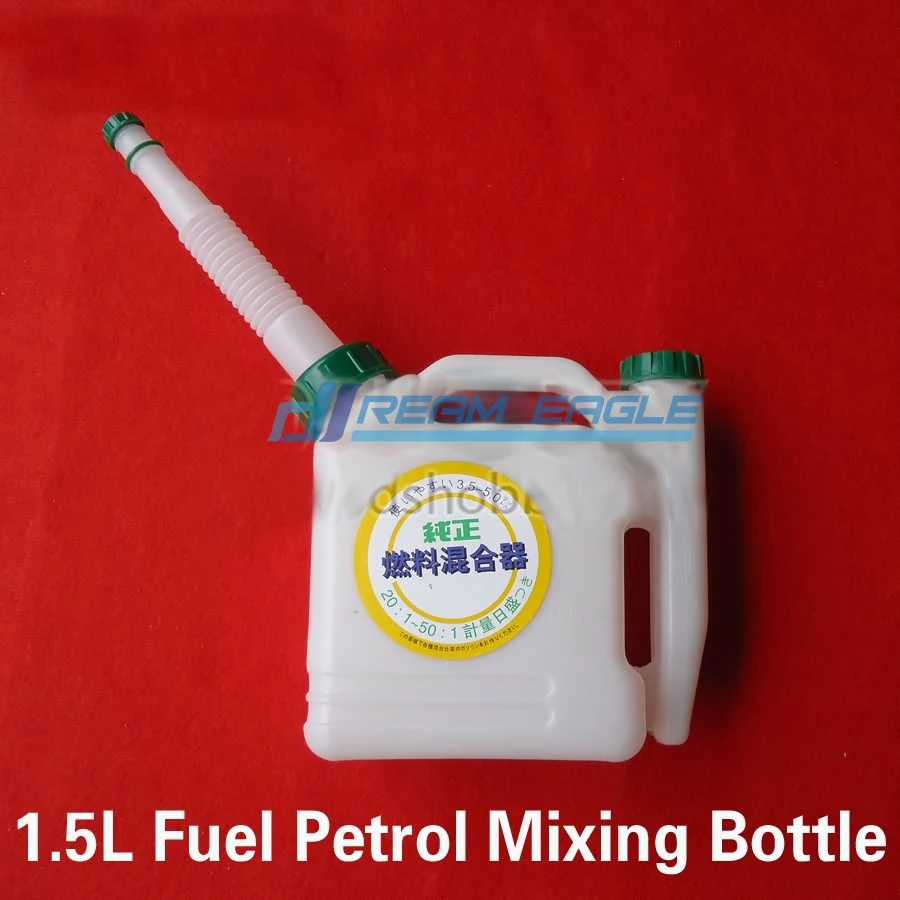 

2 Stroke Fuel Petrol Mixing Bottle 1.5L Fuel Tank Ratio 1:20 1:50 Proboscis for Gasoline Aircraft