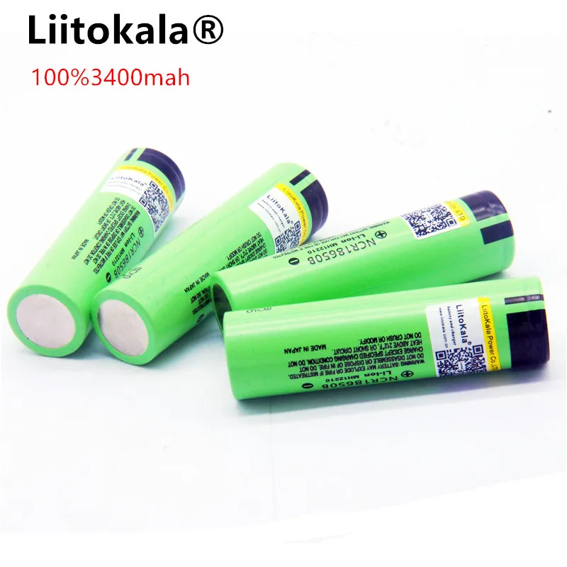 Liitokala lii-34B 18650 3400 мА/ч, nueva NCR18650 3400 34B после одного сеанса зарядки, литий-ионный аккумулятор 18650 3400 мАч