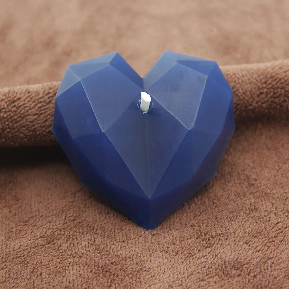 6 PCS Diamond heart Candles Romance Heart Shaped Candle Love Wedding