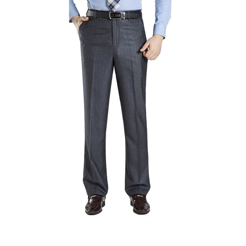 MOGU новые летние мужские классические брюки Свободный Прямой высококачественный деловые штаны для мужчин Гладкий стрейч бизнес размер 44